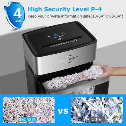 Heavy-Duty Office Paper Shredder — 16-Sheet Cross-Cut, 60-Min Continuous Run, Low-Noise 60dB Design
