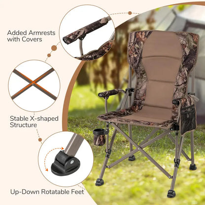 Heavy-Duty Lawn Chair  400 lb Capacity with Padded Armrests & Removable Covers