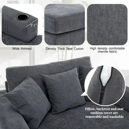 Adjustable Oversized Chaise Lounger  Available in Three Sizes with Complementary Pillows