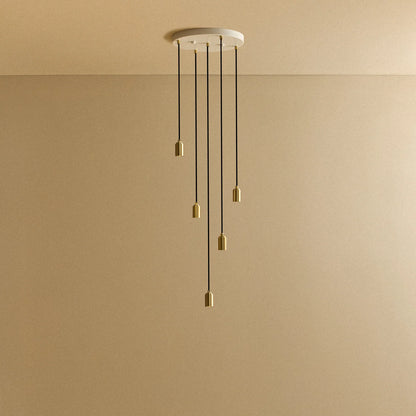Five Pendant in Brass