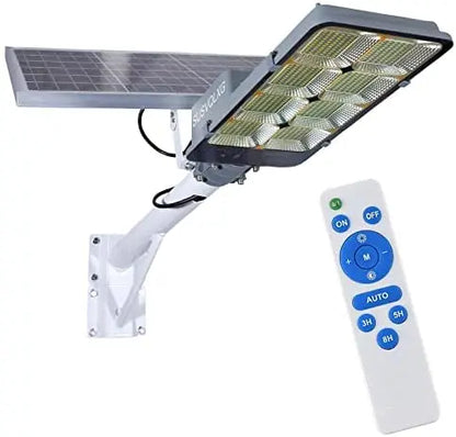 450W Solar-Powered Outdoor Flood Light  Dusk-to-Dawn Security Lamp with Remote Control