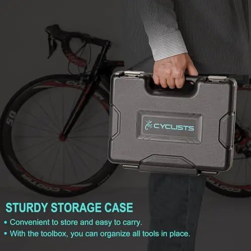 22-Piece Bike Tool Kit with Portable Storage Case for Road & Mountain Bikes