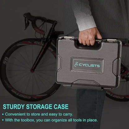 22-Piece Bike Tool Kit with Portable Storage Case for Road & Mountain Bikes
