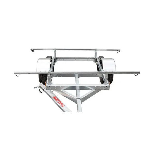 Malone LowMax 2 Galvanized Kayak Trailer  600 lb Capacity, J/V Rack System, LED Lighting, Made in USA