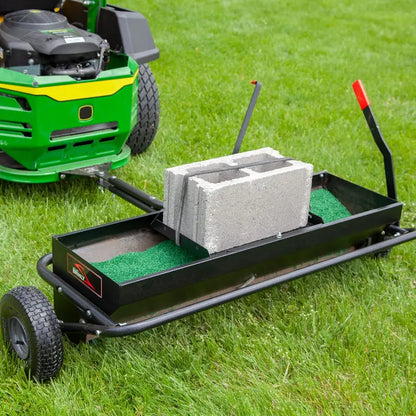 Brinly AS2-40BH-P Lawn Aerator and Spreader  Dual-Function Steel Unit, 100-Lb Capacity, Optimized for Healthy Grass Growth