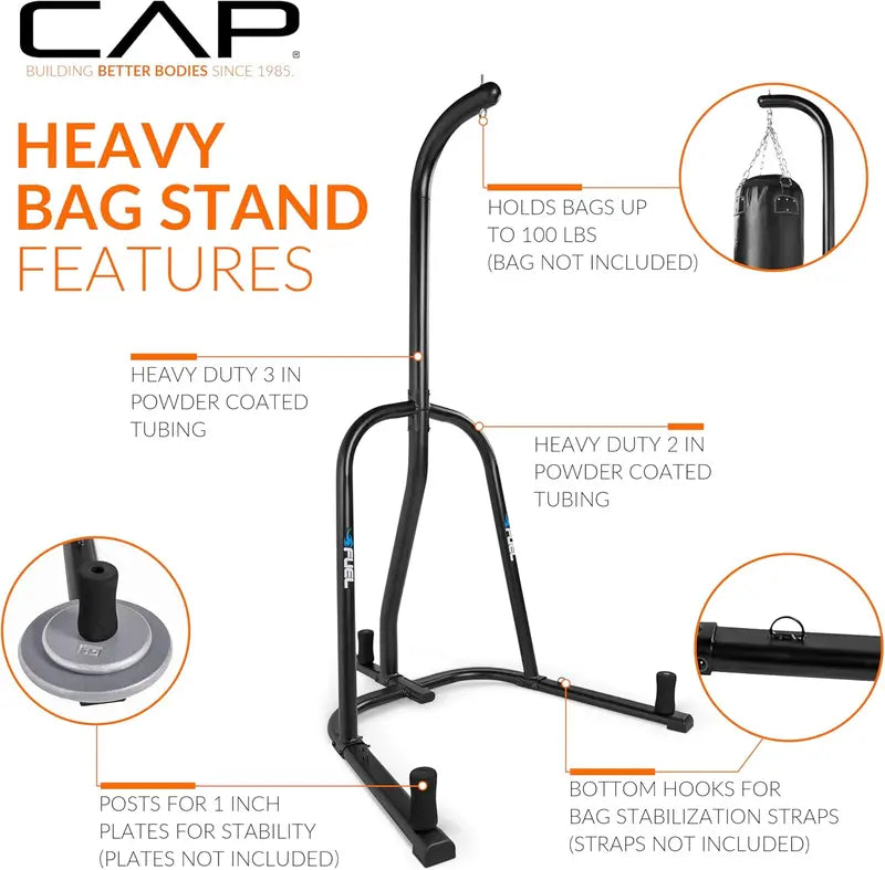 FUEL Pureformance Freestanding Heavy Bag Stand  Sturdy, Multi-Color Options for Home Gyms