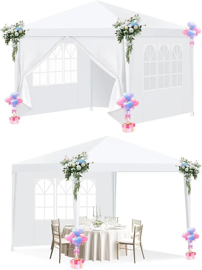HOTEEL 10×30 ft Commercial-Grade Event Tent with Eight Adjustable Sidewalls  Ideal for Weddings and BBQs