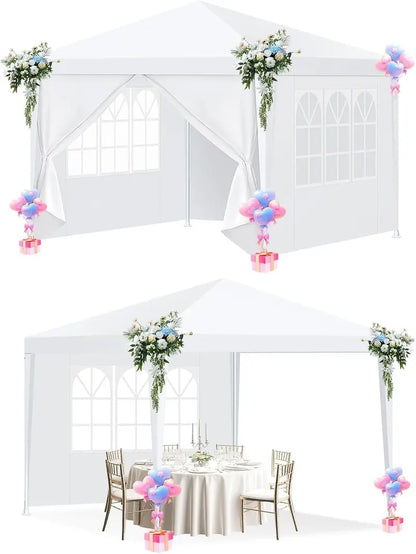 HOTEEL 10×30 ft Commercial-Grade Event Tent with Eight Adjustable Sidewalls  Ideal for Weddings and BBQs