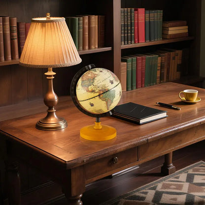 5.5-Inch Vintage-Style World Globe with Curved Alloy Stand