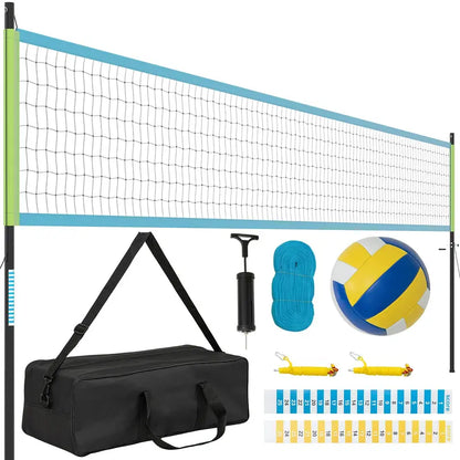 Easy-Setup Outdoor Volleyball Net Kit with Height-Adjustable Poles