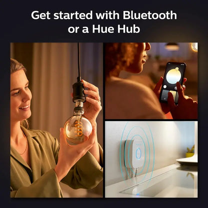 Philips Hue White Ambiance G40 Smart LED Bulbs 4-Pack, 550LM, E26, Warm-to-Cool, Alexa & Google Assistant Compatible