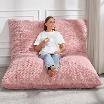 Hobestluk 3-in-1 Convertible Bean Bag  Floor Cushion, Lounger, or Seating Sofa