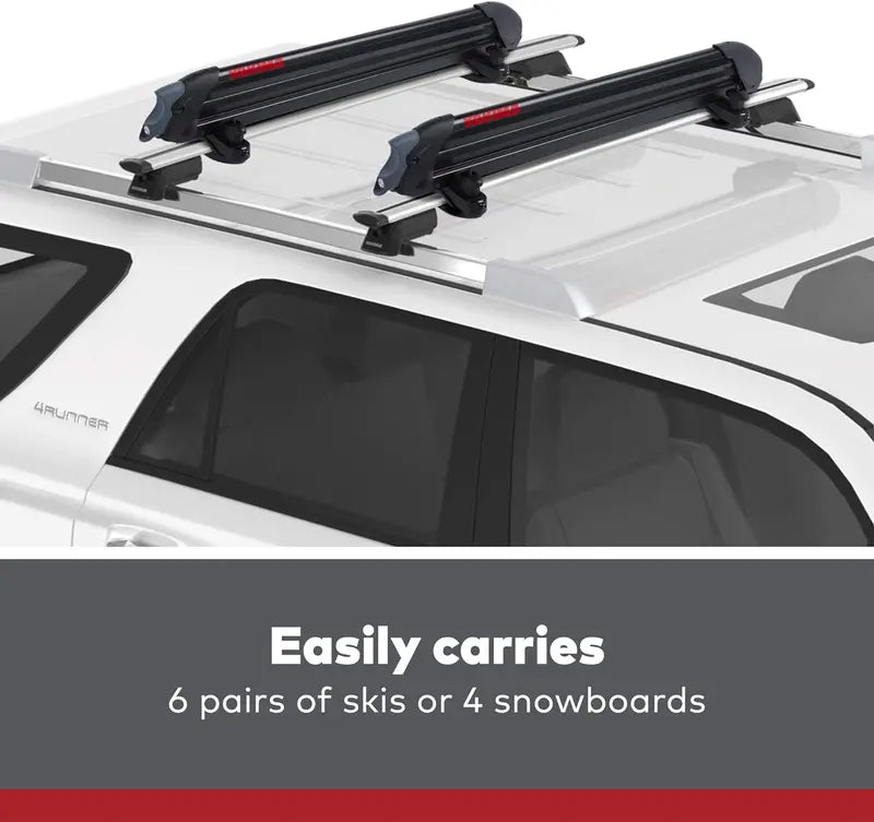 Yakima PowderHound 6 Ski & Snowboard Rack, Fits 6 Skis/4 Snowboards, Black, Easy Access, Secure Locks, Universal Roof Rack Compatibility