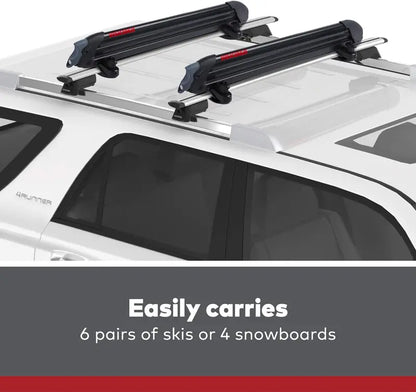 Yakima PowderHound 6 Ski & Snowboard Rack, Fits 6 Skis/4 Snowboards, Black, Easy Access, Secure Locks, Universal Roof Rack Compatibility