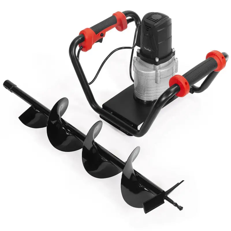 XtremepowerUS 1500W Post Hole Digger  6″ Auger Bit, Anti-Vibration Grip & Safety Lock