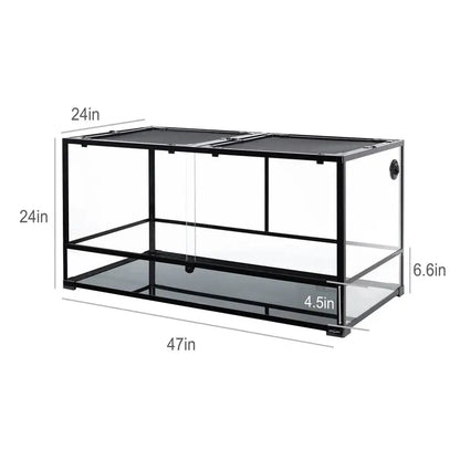 Reptizoo Extra-Large 120-Gallon Terrarium  Premium Habitat for Large Reptiles &amp; Amphibians