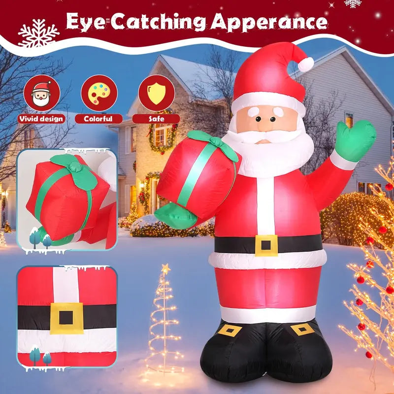 JollyHome 8ft Weatherproof Inflatable Santa Claus with LED Lights for Christmas Yards