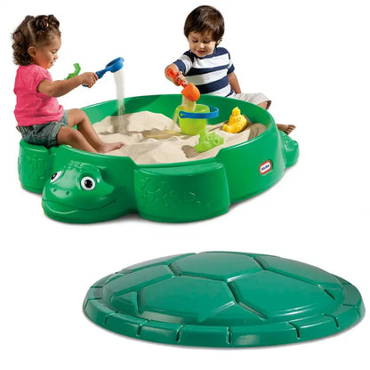 Little Tikes Turtle Sandbox with Cover & Seats, Unisex, Ages 1-6, 38.75″x43.25″x12″