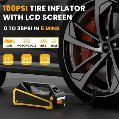 NEXPOW 4000A Jump Starter & 150 PSI Digital Tire Inflator for Gas/10L Diesel Vehicles