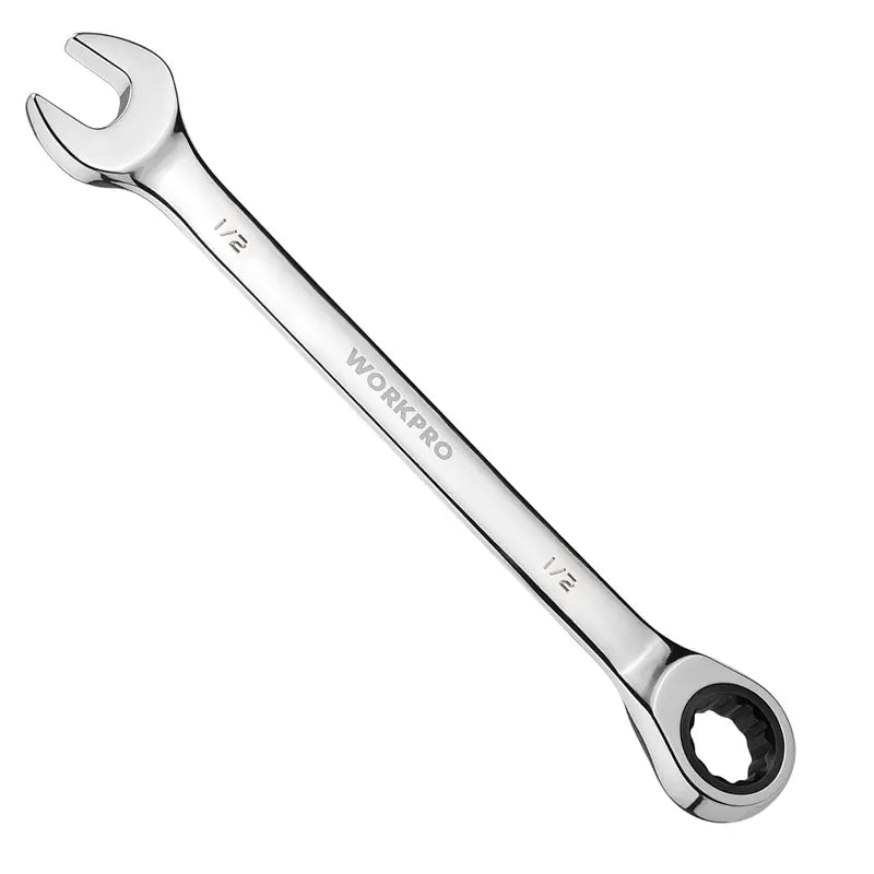 WORKPRO Multi-Size Ratcheting Wrench Set  SAE & Metric, Chrome Vanadium Construction