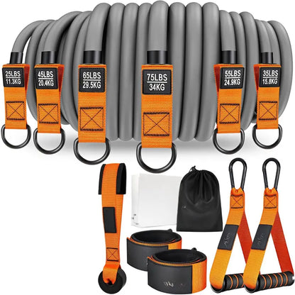 Complete Resistance Band Kit with Door Anchor, Handles, and Ankle Straps