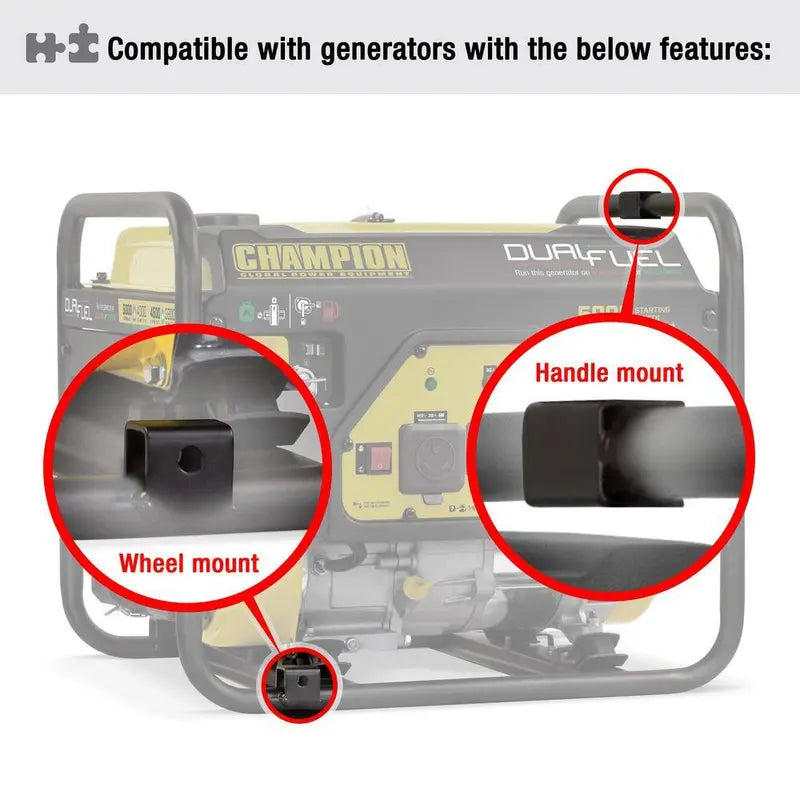 Champion Power Equipment Portable Generator Wheel Kit with Folding Handle & Never-Flat Tires