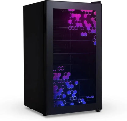 EUHOMY Beverage Refrigerator  Freestanding 126-Can Cooler with Right-Swing Glass Door