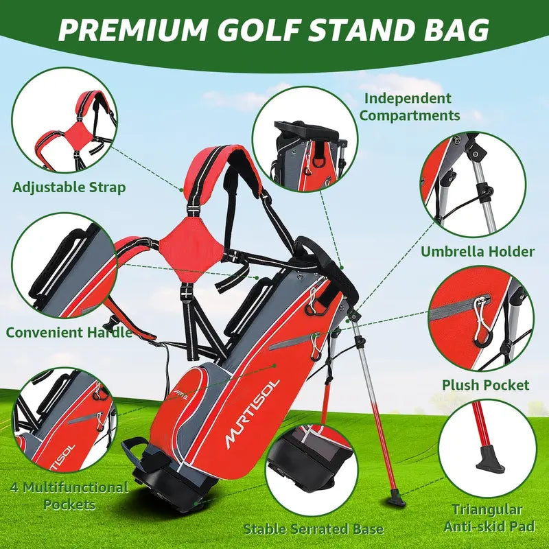 XDriveMax Kids’ Golf Set  Complete Starter Bundle with Carry Hood, Age-Appropriate Clubs & Accessories