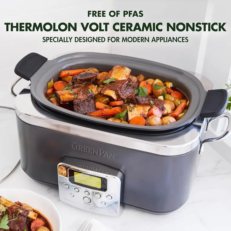 6-Quart Programmable Electric Slow Cooker  Dishwasher-Safe Lid & Removable Nonstick Base