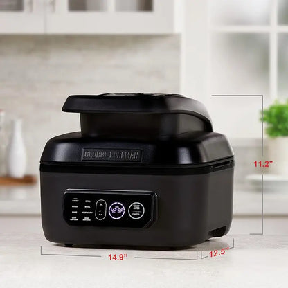 George Foreman Beyond Grill MCAFD800D: 7-in-1 Electric Indoor Grill Featuring Air Fry, Sear, and Smokeless Technology for Versatile Home Cooking