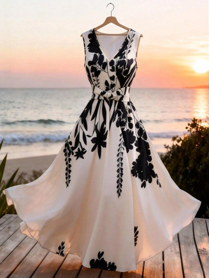 Robe Midi "Aura" Imprimée