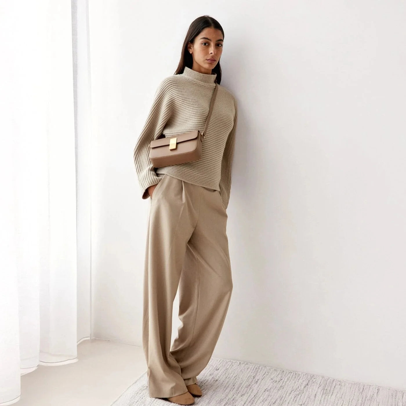Monceau Baguette - Cuir Box Taupe