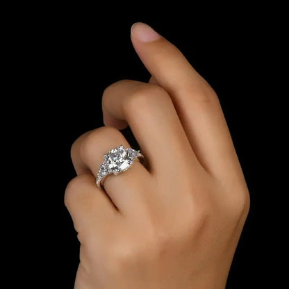 Cushion-Cut Center Stone Engagement Ring with Classic Prong Setting