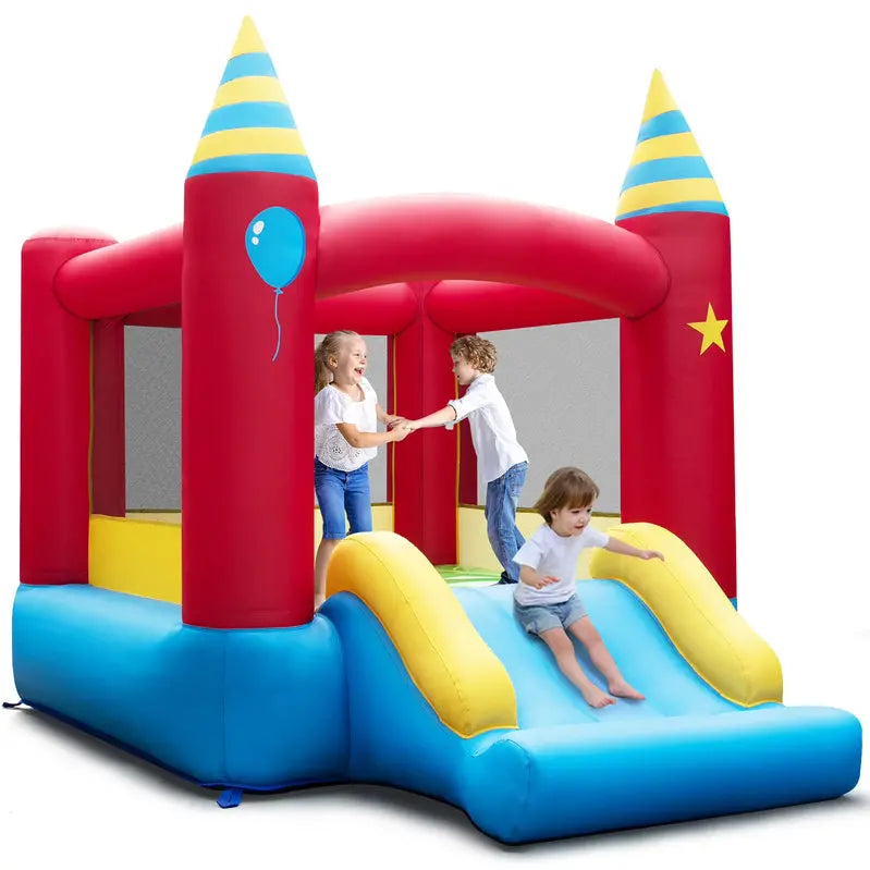 Costway Inflatable Bouncer for Kids  Indoor/Outdoor Jumping Castle with 480W High-Flow Blower & Safety Features
