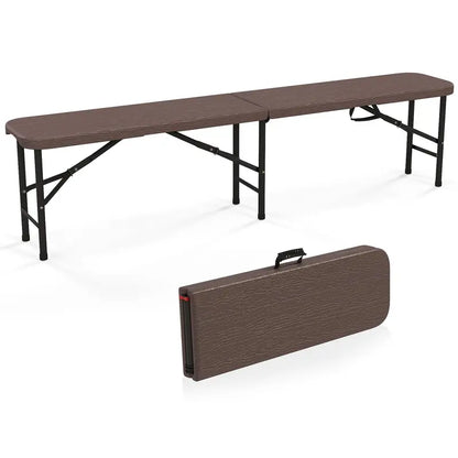 6-Foot Commercial-Grade Folding Bench  High-Strength Plastic Seat for Indoor/Outdoor Use