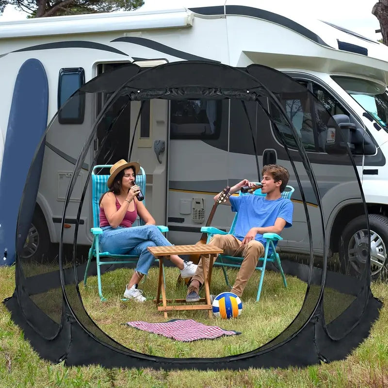 Igloo-Style Screen Gazebo  Mosquito-Proof Canopy Tent for 615 People, Ventilated & Spacious
