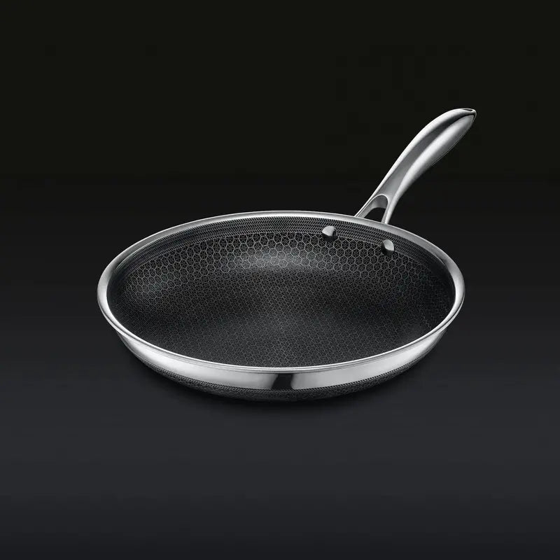 HexClad Hybrid Cookware Set  6-Piece Stainless Steel Collection with Nonstick Ceramic Coating and Tempered Glass Lids