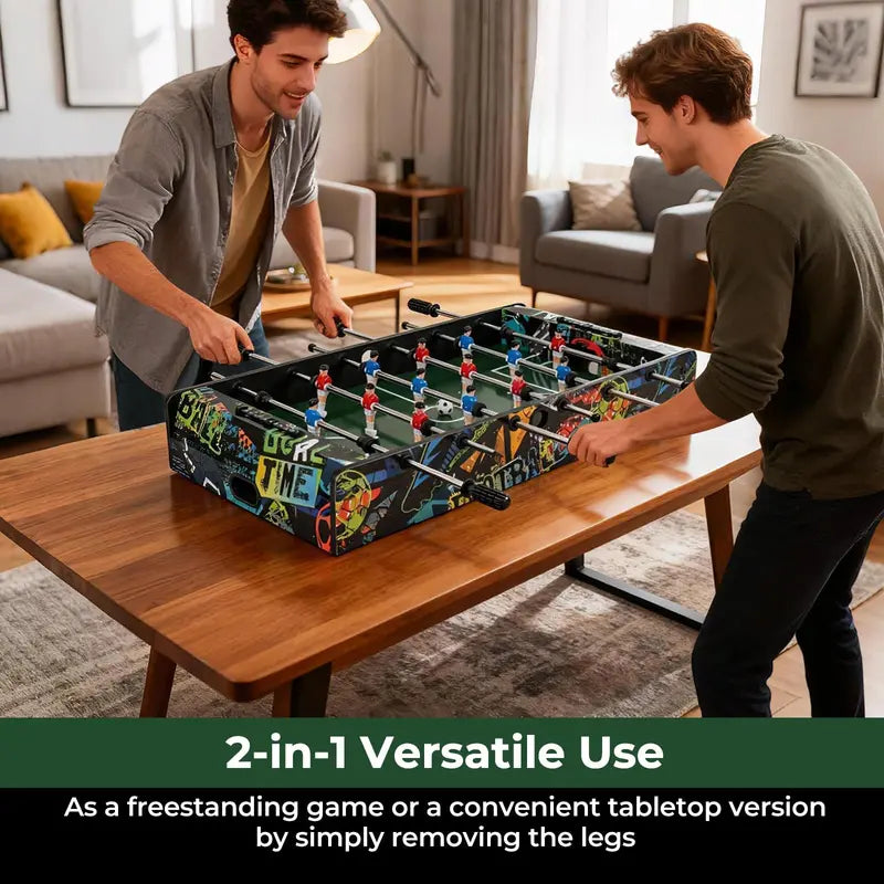 Detachable-Leg Soccer Table for Compact Indoor Use in Homes, Offices, or Bars
