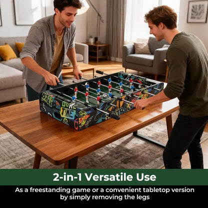 Detachable-Leg Soccer Table for Compact Indoor Use in Homes, Offices, or Bars