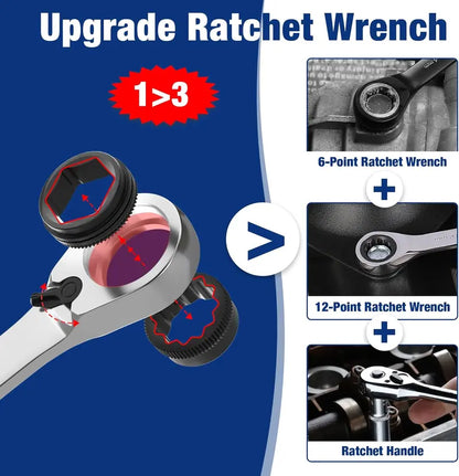 WORKPRO 7-Piece Reversible 3-in-1 Ratchet Wrench Kit