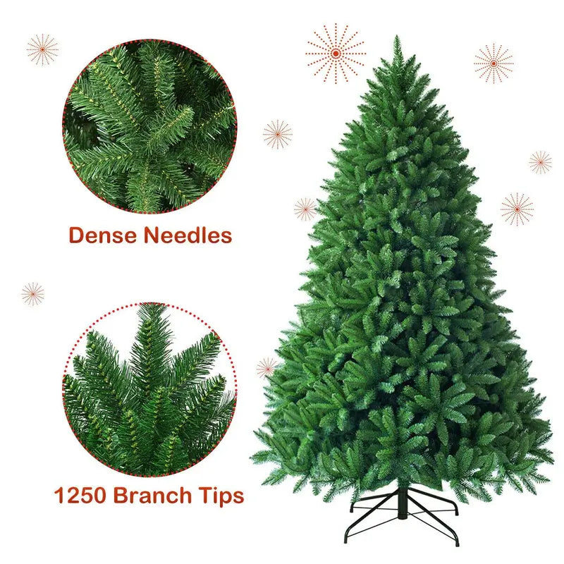 6-Foot Unlit Artificial Christmas Tree  Realistic Fir Silhouette
