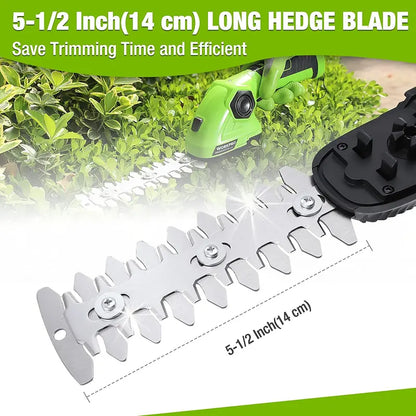 WORKPRO 7.2V Dual-Function Cordless Trimmer  Handheld Hedge Shear and Grass Trimmer in One