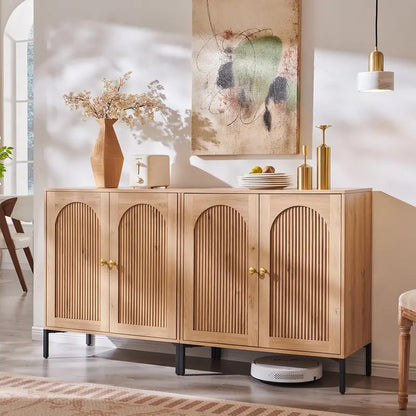 IFGET Fluted Arched Sideboard  92.6-Inch Wide Modern Farmhouse Buffet Cabinet