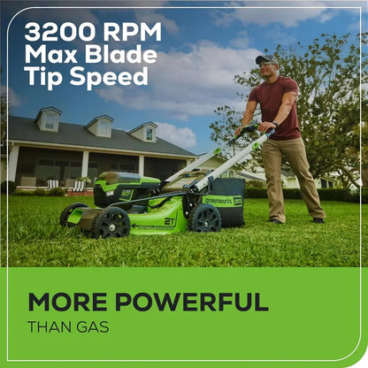 60V 21-Inch Cordless Self-Propelled Lawn Mower Kit with Two 4.0Ah Batteries and Dual-Port Rapid Charger