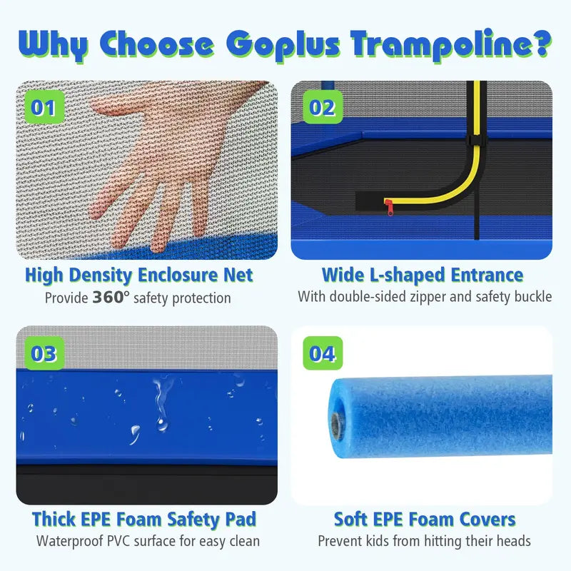 7-Foot ASTM-Certified Trampoline for Indoor & Outdoor Play