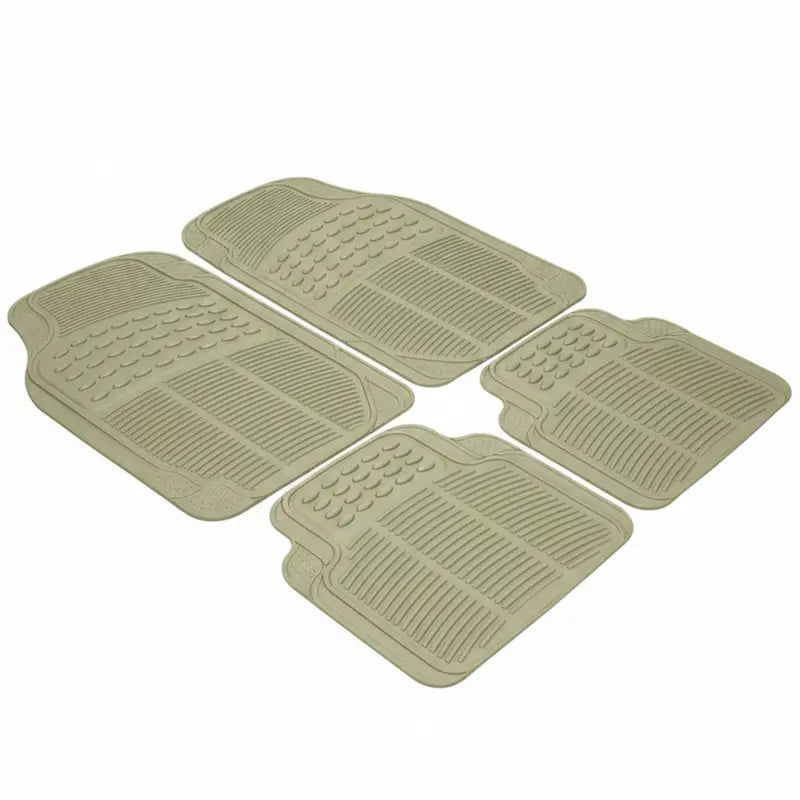 All-Weather Universal Rubber Floor Mats Set (Front + Rear, 4-Piece)