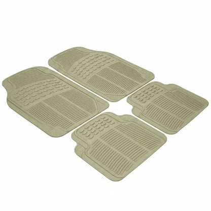 All-Weather Universal Rubber Floor Mats Set (Front + Rear, 4-Piece)