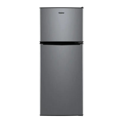 Galanz 4.6 Cu. Ft. Stainless Steel Two-Door Mini Fridge with Freezer Compartment