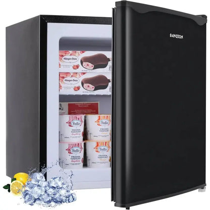 BANGSON Upright Freezer with Removable Interior Shelf  Compact Black Frost-Free Storage