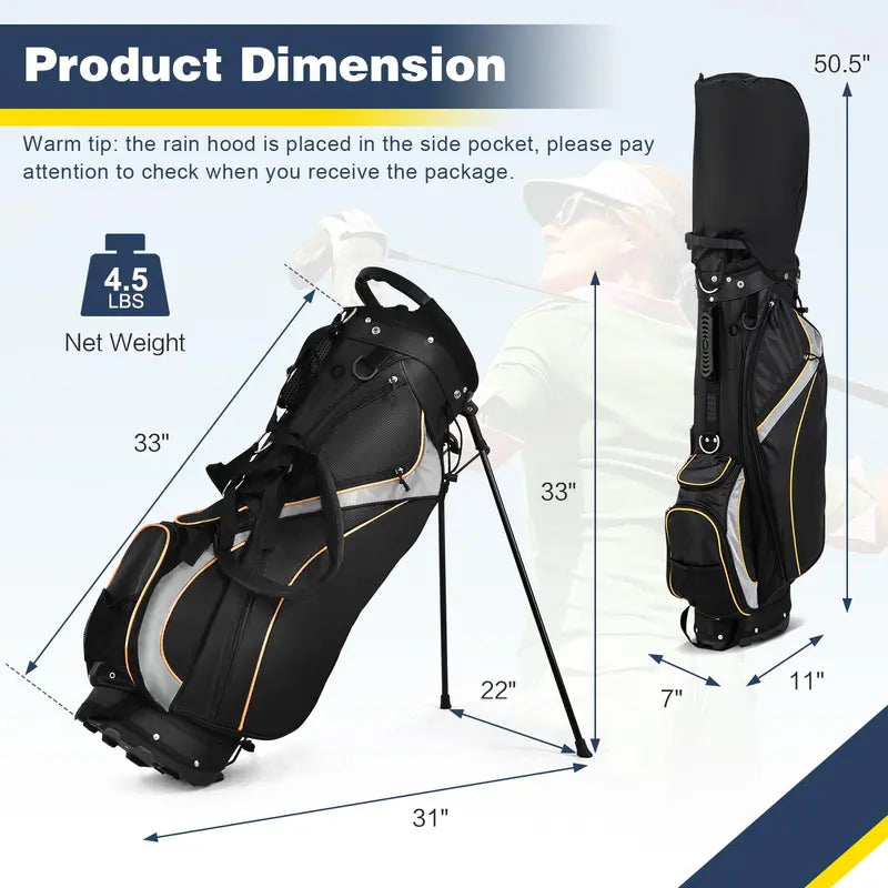 Lightweight Golf Stand Bag  8-Way Top Divider for Club Organization